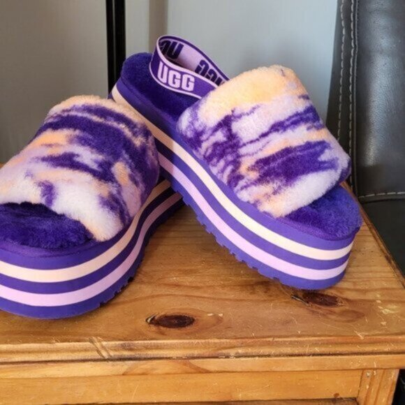 UGG Disco Marble Platform Slide Slippers Women's Size 11 - Picture 8 of 10